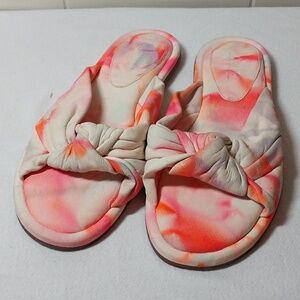 Schutz Womens Leny Bright Tie Dye Front Knot Slip On Flat Sandals Shoes 6 M NWT